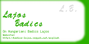 lajos badics business card